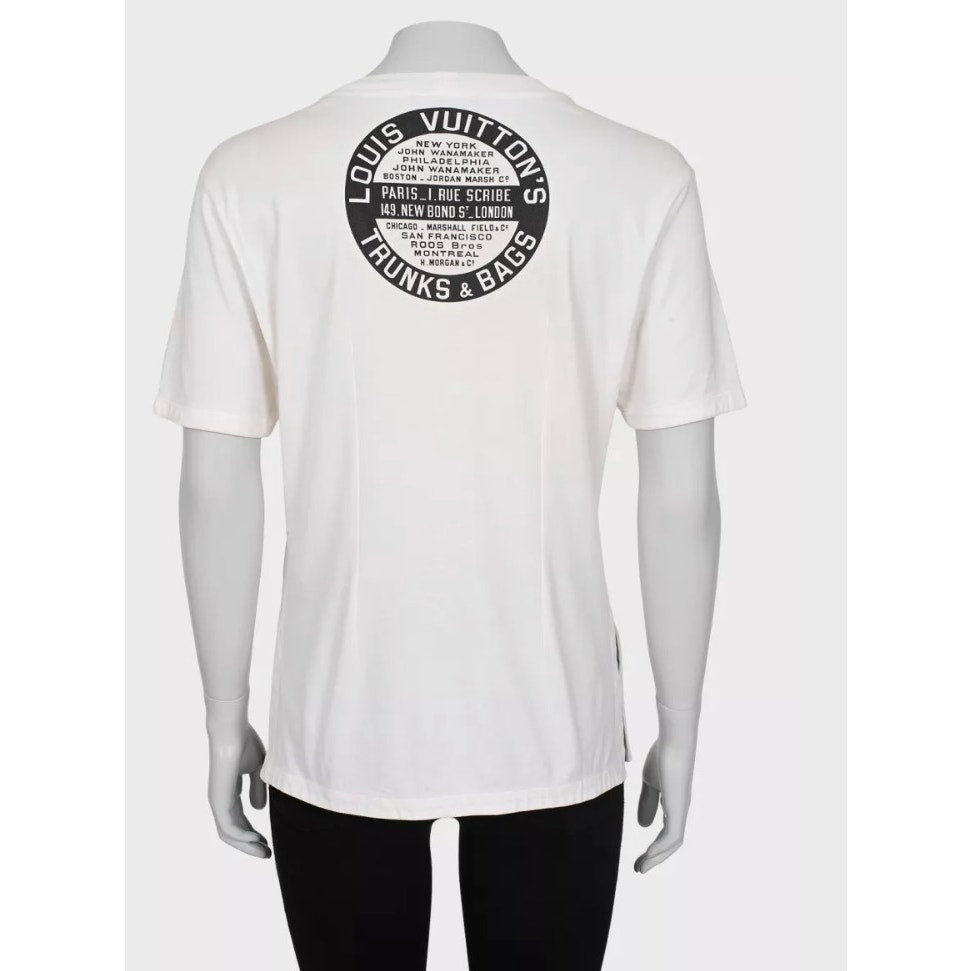 Louis Vuitton White Printed T-Shirt - Size L Pre-owned