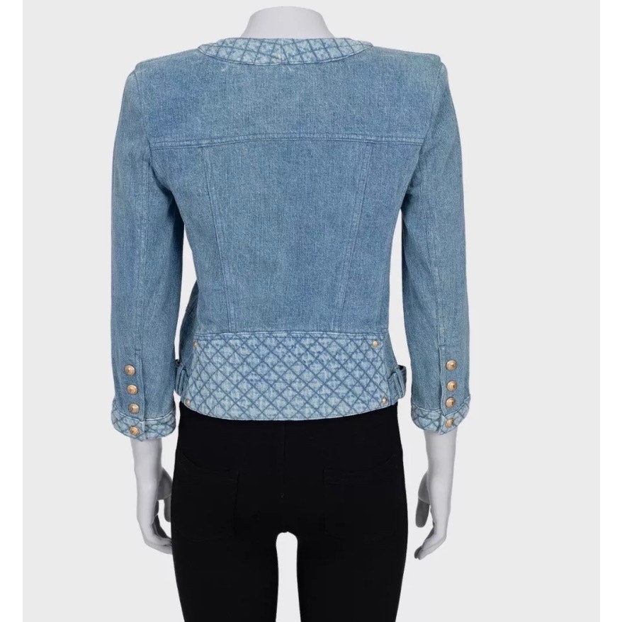 Balmain Denim Jacket with Gold Hardware - Size FR38 (M) pre-owned
