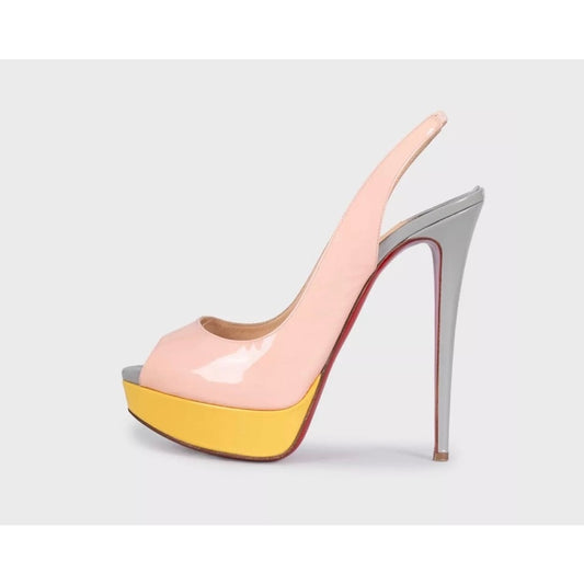 Christian Louboutin Multi-Color Leather Slingbacks Sz.40 pre-owned