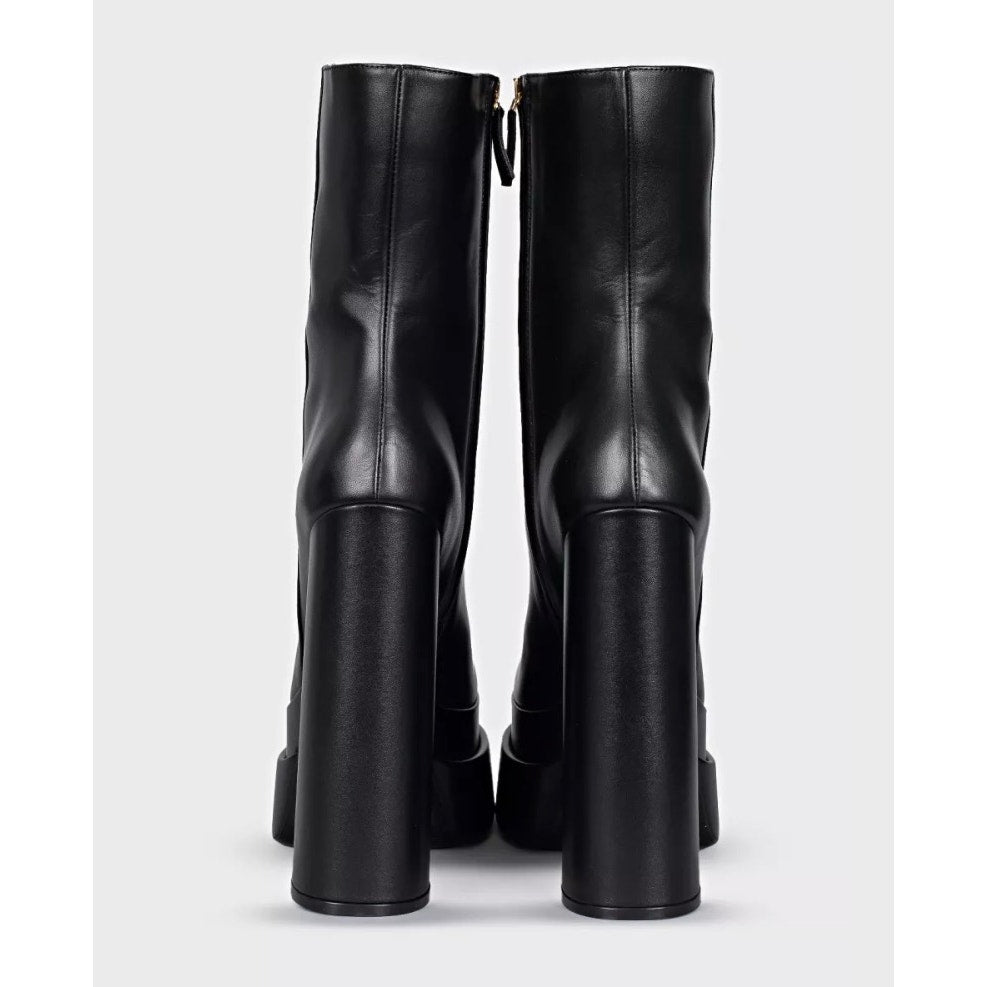 NWB Versace Intrico Black Leather Ankle Boots Sz.41 pre-owned