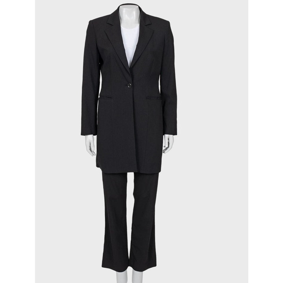 Gianfranco Ferre Black Striped Wool Suit Sz.42/L pre-owned