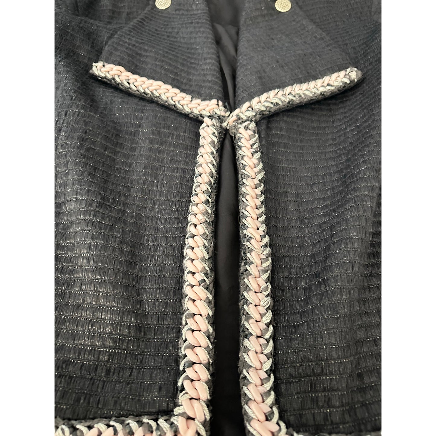 Chanel Trimmed Coat Sz.36 Pre-owned