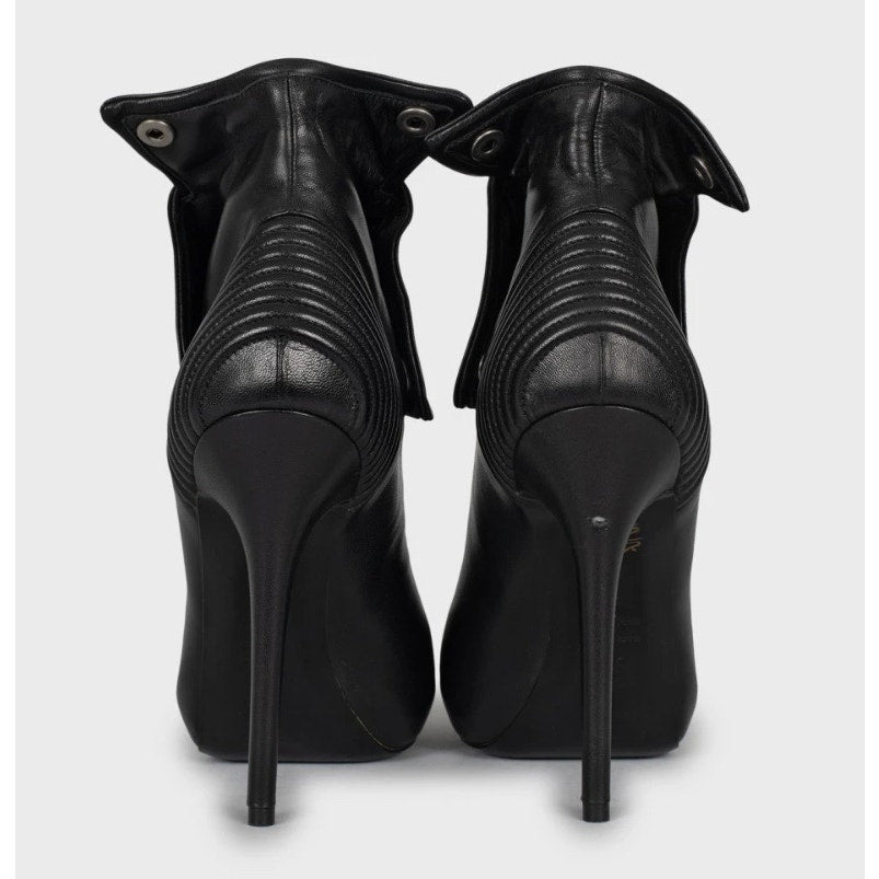 Alexander McQueen Black Leather Ankle Boots - Size 38 Pre-owned