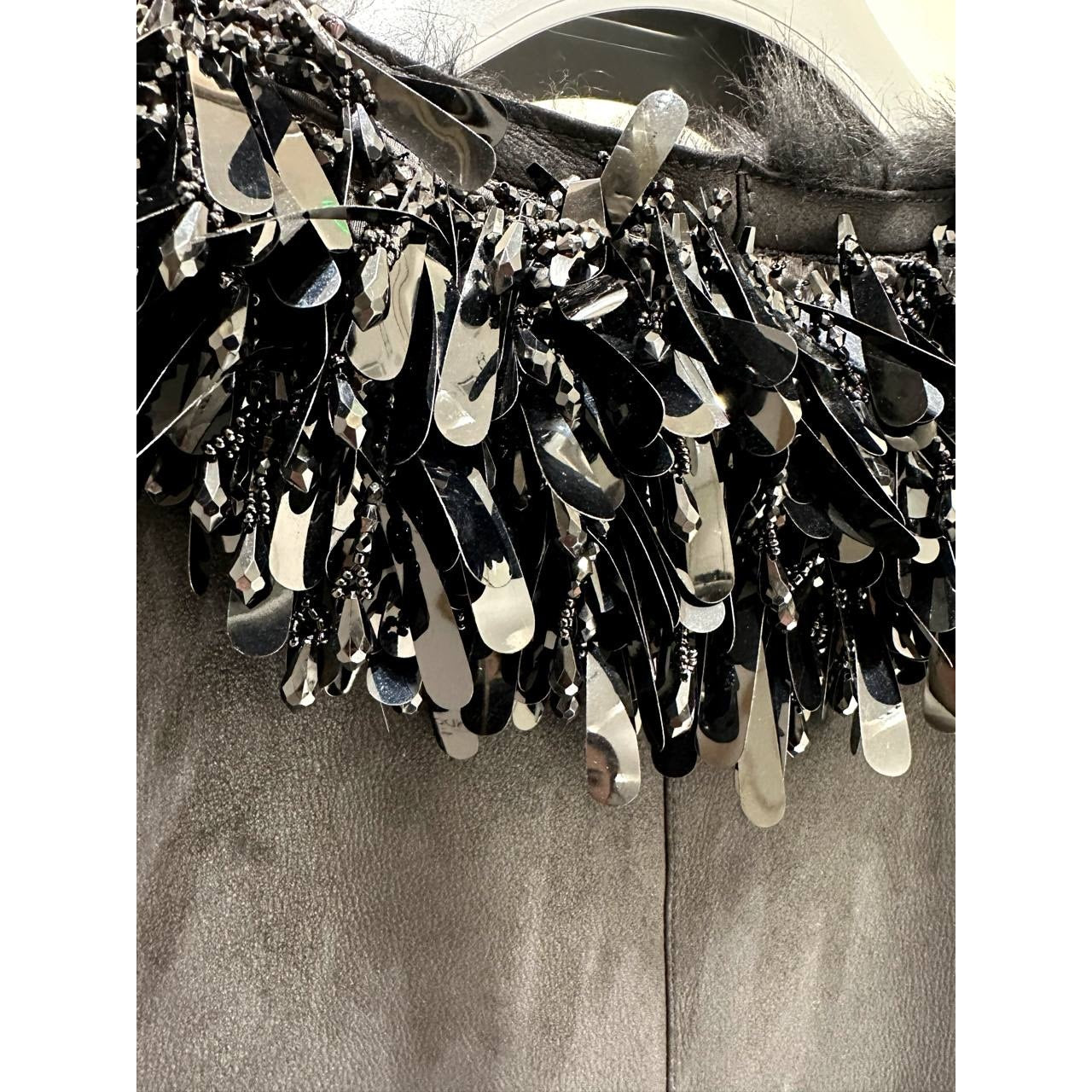 Prada Black Shearling  Decorative Collar Coat  Size 38 Pre-owned