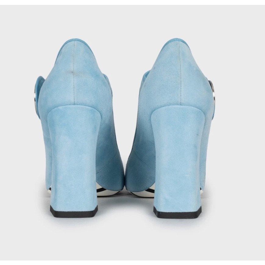 Louis Vuitton Cruise 2015 Blue Suede Royal Pumps 38.5 pre-owned