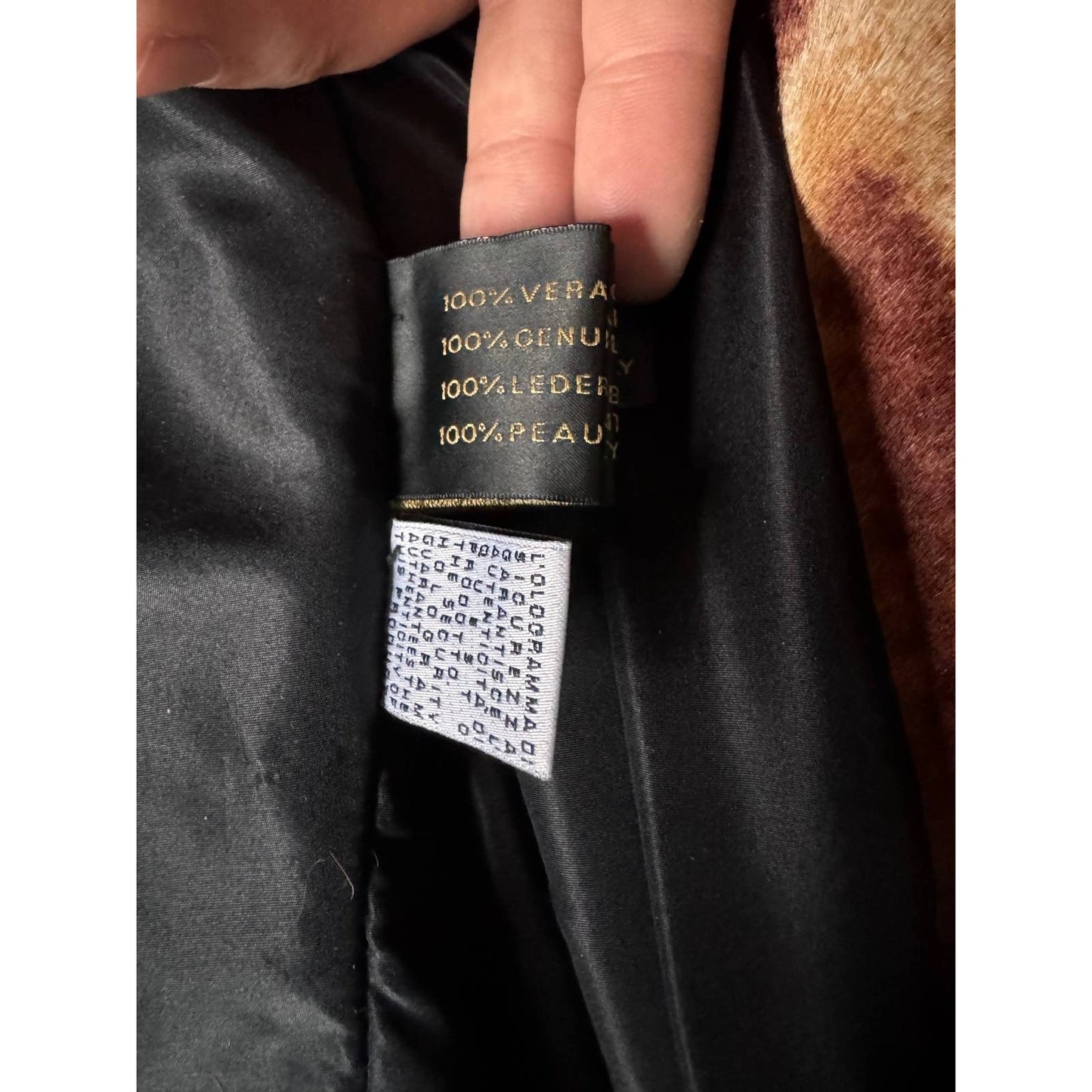 Roberto Cavalli Tiger Print Leather Coat Fur Collar XS pre-owned