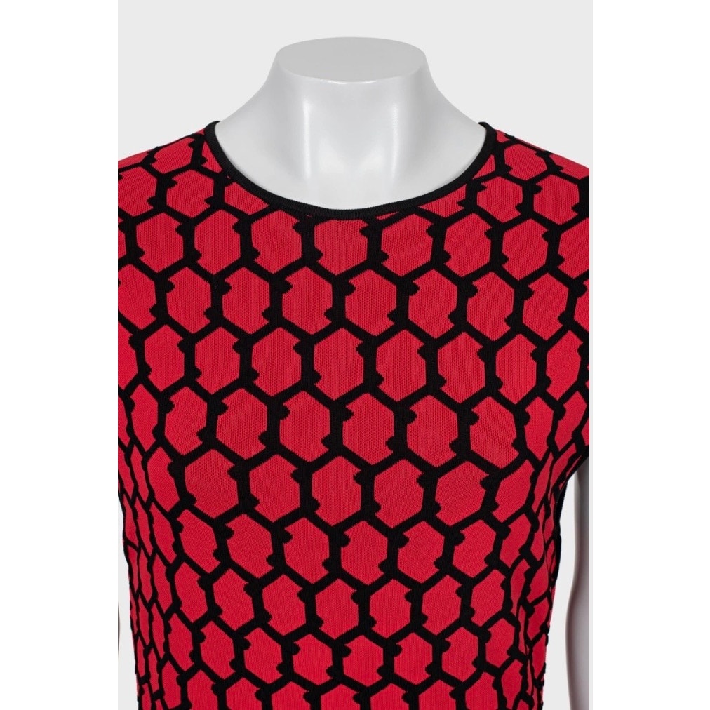 Stunning Alexander McQueen Geometric Print Fitted Dress S Pre-owned