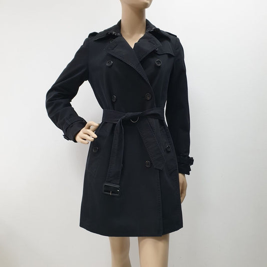 Burberry Black Double Breasted Trench Coat - Size 40 Pre-owned