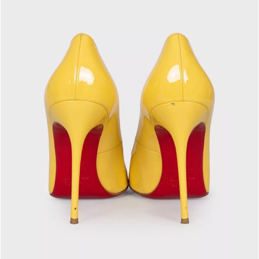Christian Louboutin Yellow Patent Leather Pumps Sz.39.5 Pre-owned
