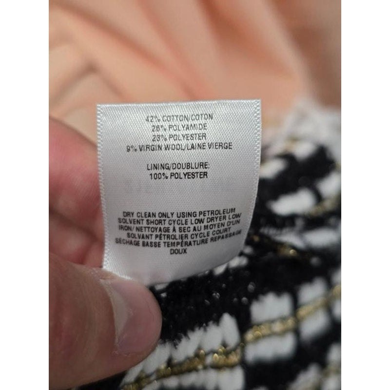 Oscar de la Renta White Tweed Dress - Size L Pre-owned