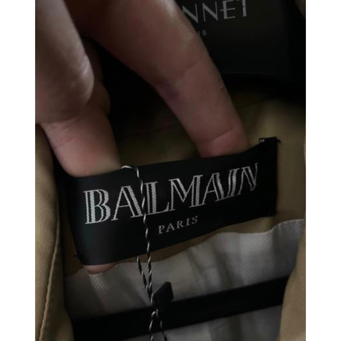 Balmain Black Fitted Trench Coat Gold Buttons 38 Pre-owned