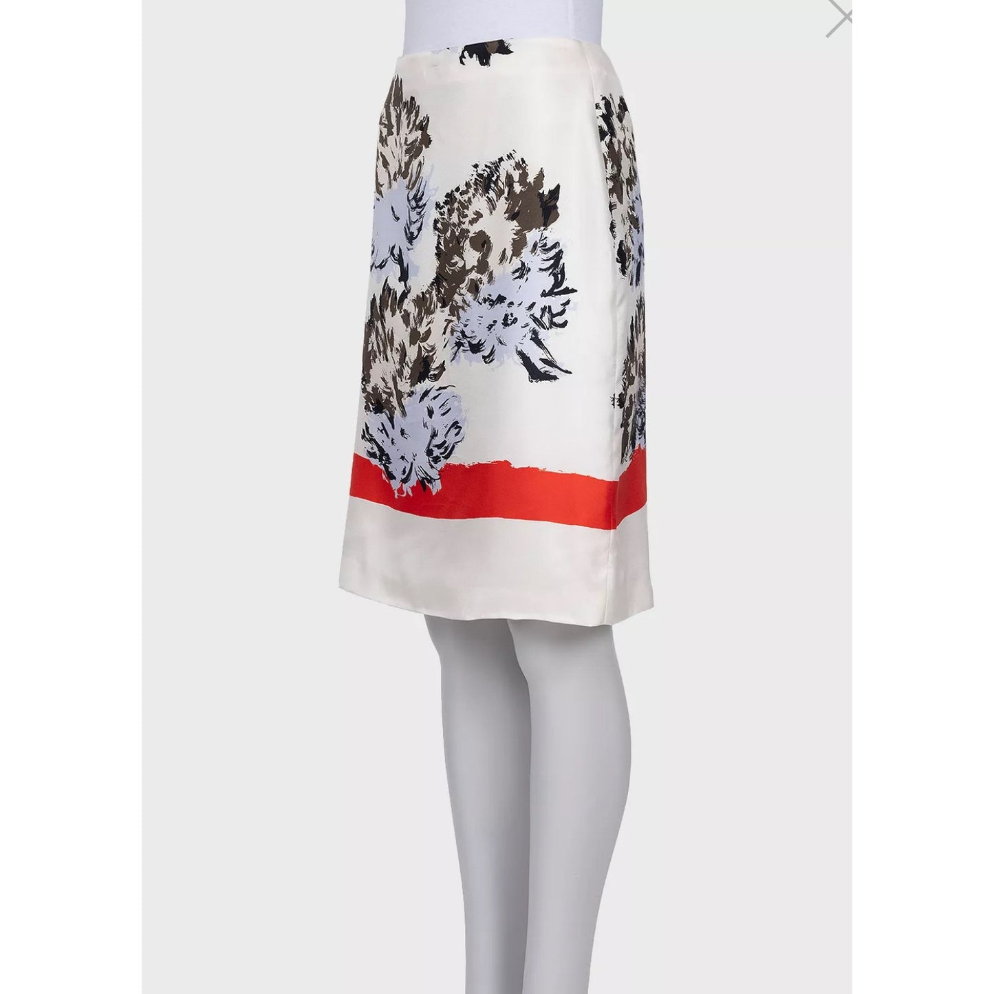 Christian Dior White Floral Silk Skirt - Size 38 Pre-owned