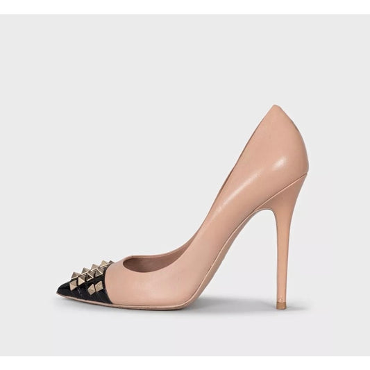 Valentino Beige Leather Studded Pumps - Size 38.5 Pre-owned