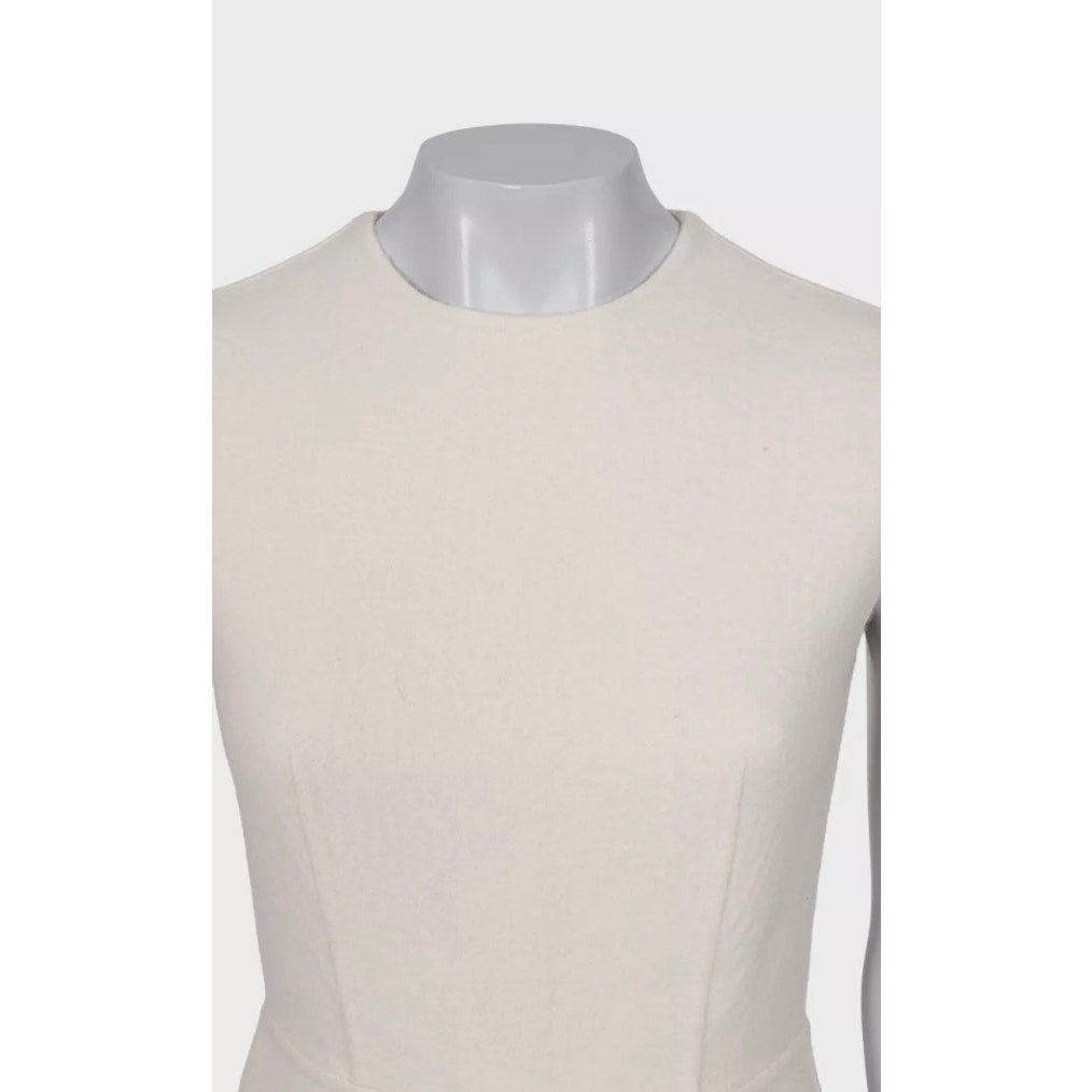 Prada Cream Wool Fitted Pin Dress  XXS/IT36 pre-owned