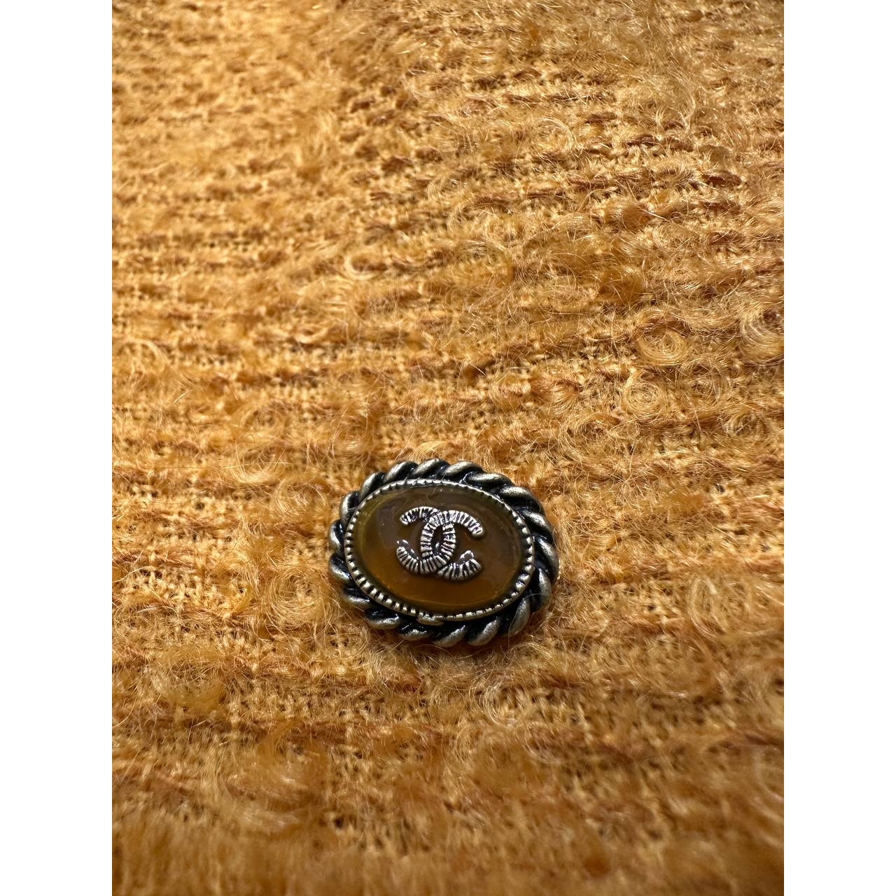 Chanel Mustard Tweed Long Sleeve Top - Sz. 38 pre-owned