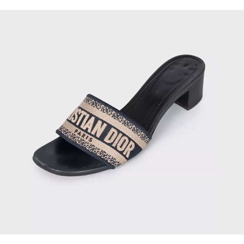 Christian Dior Dway Mules - Black Textile Size 38.5 Pre-owned