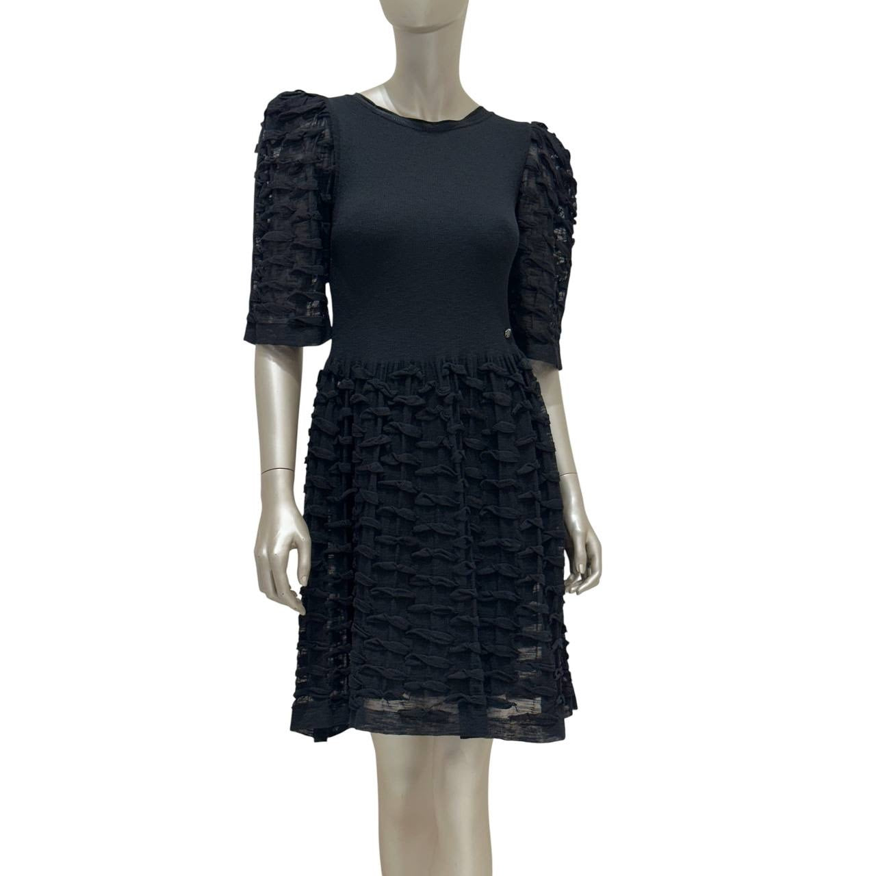 Chanel Black Cotton-Modal Dress - 2012 Collection Sz.36 pre-owned