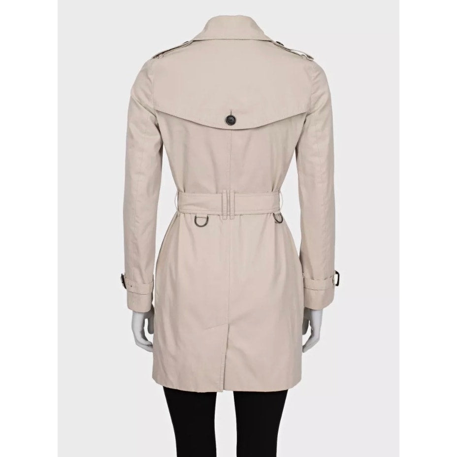 Burberry Beige Cropped Trench Coat with Belt EU32/XXS Pre-owned