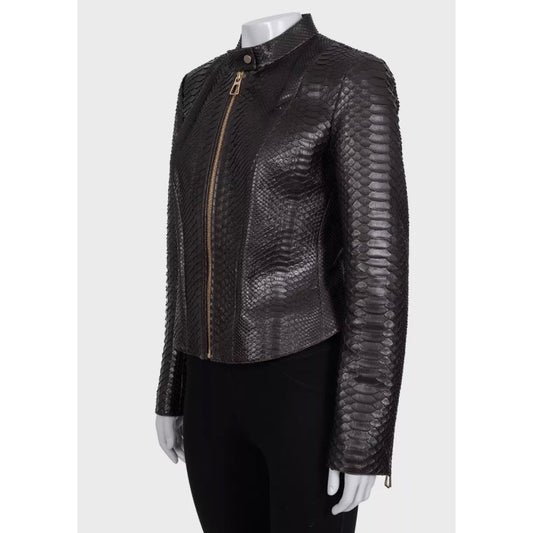 NWOT Alberta Ferretti Cropped Lambskin Leather Jacket IT44/S
