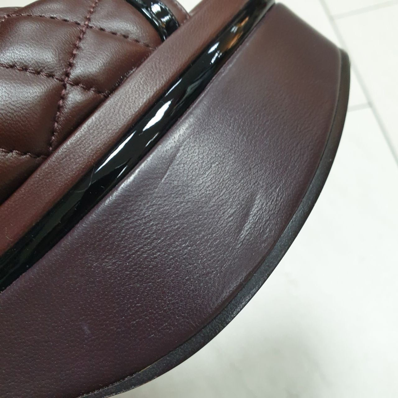 Chanel Burgundy Quilted Platform Slingback Sandals 40.5 Pre-owned