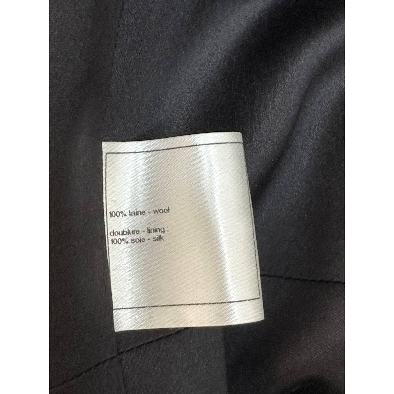 Chanel 2012 Black Wool Double Breasted Coat Sz.38 Pre-owned