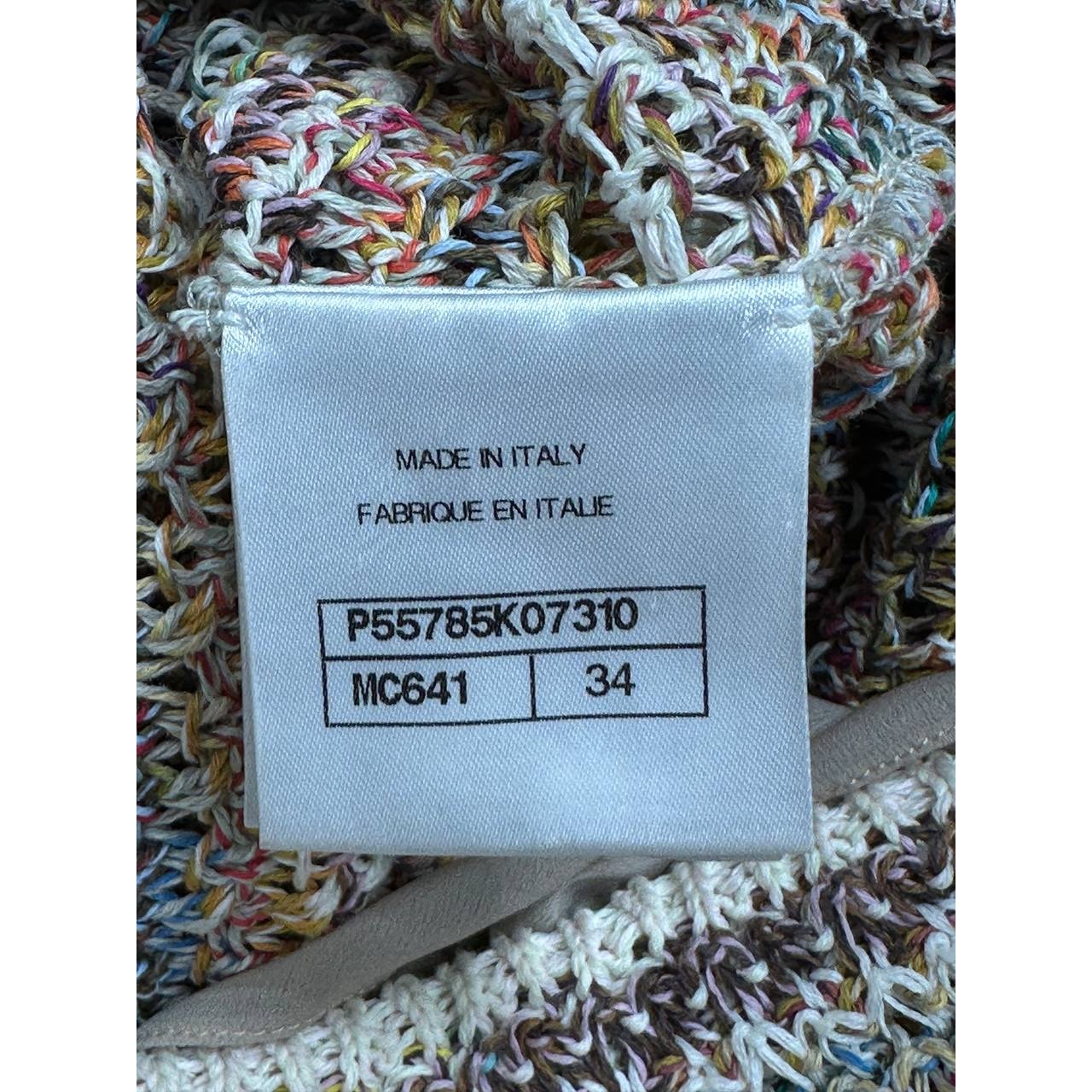 CHANEL 17C Cuba Collection Multicolor Knit Dress Sz.34 Pre-owned
