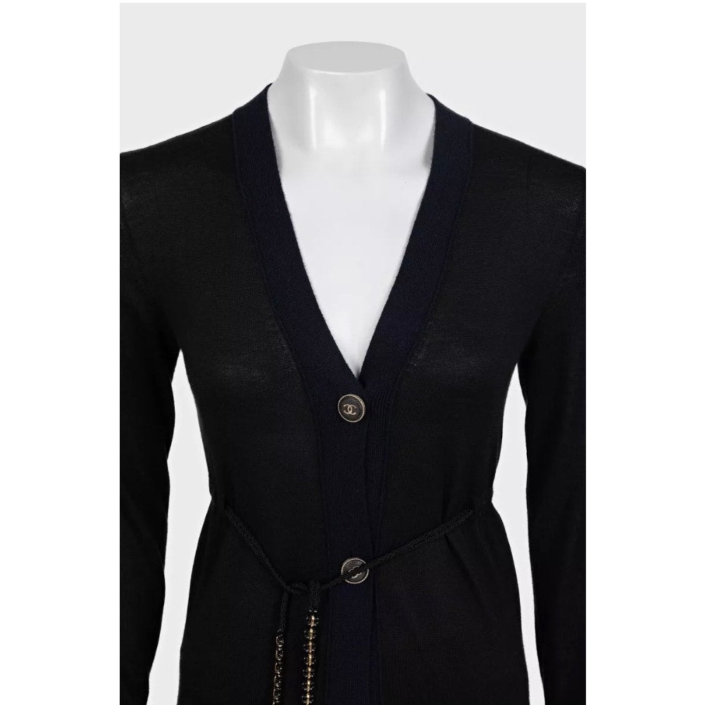 Chanel Black Cashmere Silk Cardigan  sz.34 Pre-owned