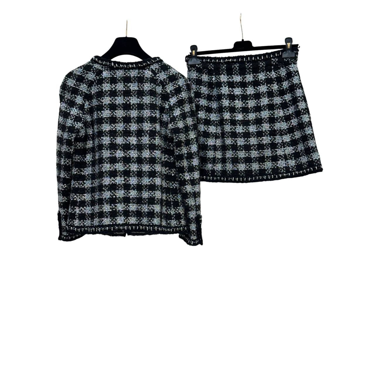 Chanel 2011 Runway Black & Silver Tweed Suit - Size 36 Pre-owned