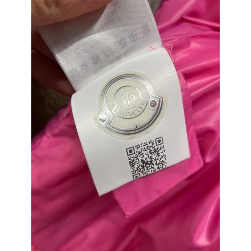 Moncler Pink Down Puffer Jacket with Detachable Hood Sz.2/XS pre-owned