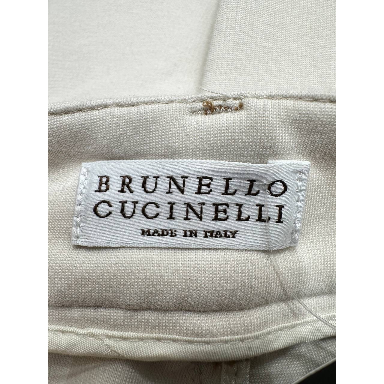 Brunello Cucinelli Ecru Cotton Pants Size 38