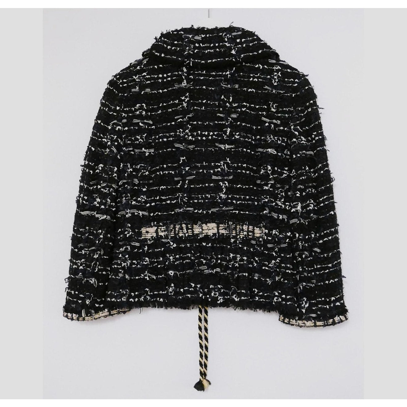Chanel SS06 Fantasy Tweed Black Rope Trim Jacket Sz.38 Pre-owned
