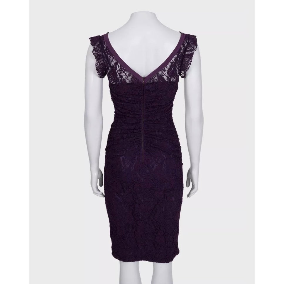 Dolce & Gabbana Purple Lace Mini Dress - IT 40 S Pre-owned