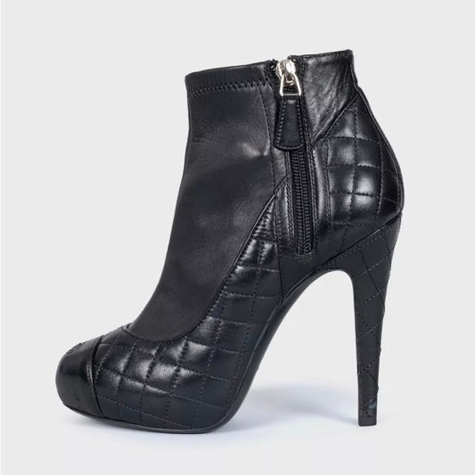Chanel Quilted Leather Ankle Boots - Size 36 Pre-owned