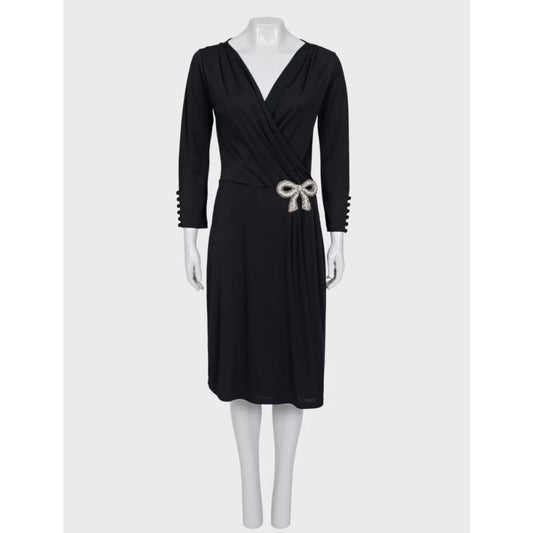 Valentino Black Bow Rhinestone Dress - IT 44 L Pre-owned
