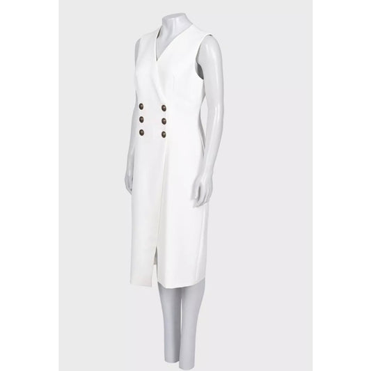 Balmain White Fitted Dress - FR 42 / XL Pre-owned