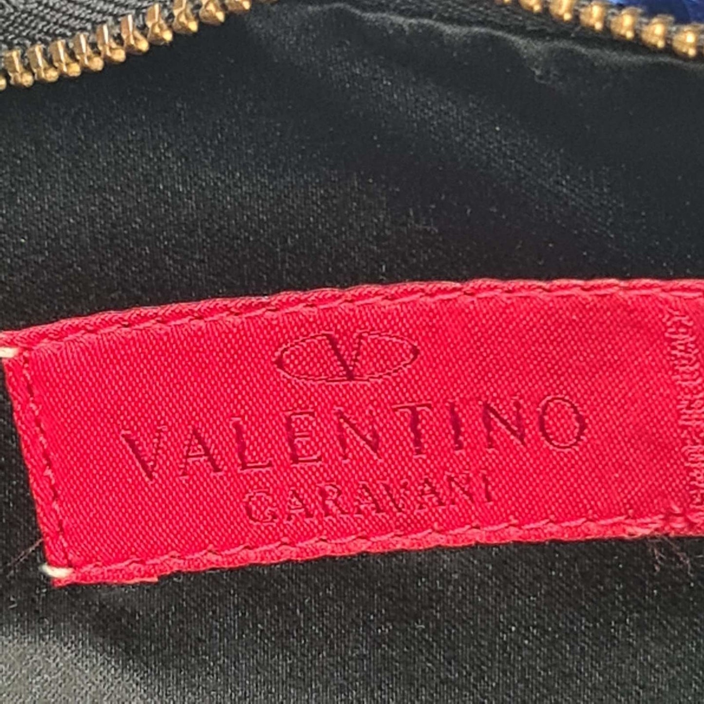 Valentino Garavani Blue Snakeskin Print Lambskin Clutch Bow Bag pre-owned