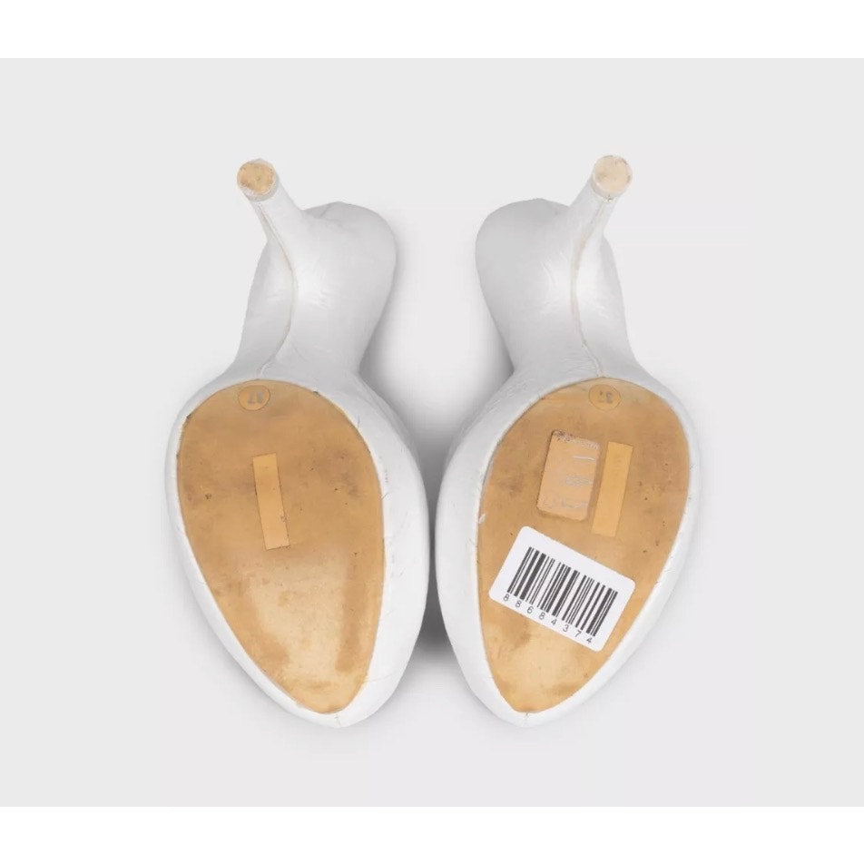 Gianfranco Ferré White Leather Platform Mules sz.37 Pre-owned