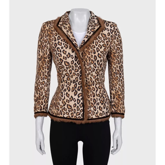 Alexander McQueen Cropped Animal Print Jacket IT 42 M Pre-owned