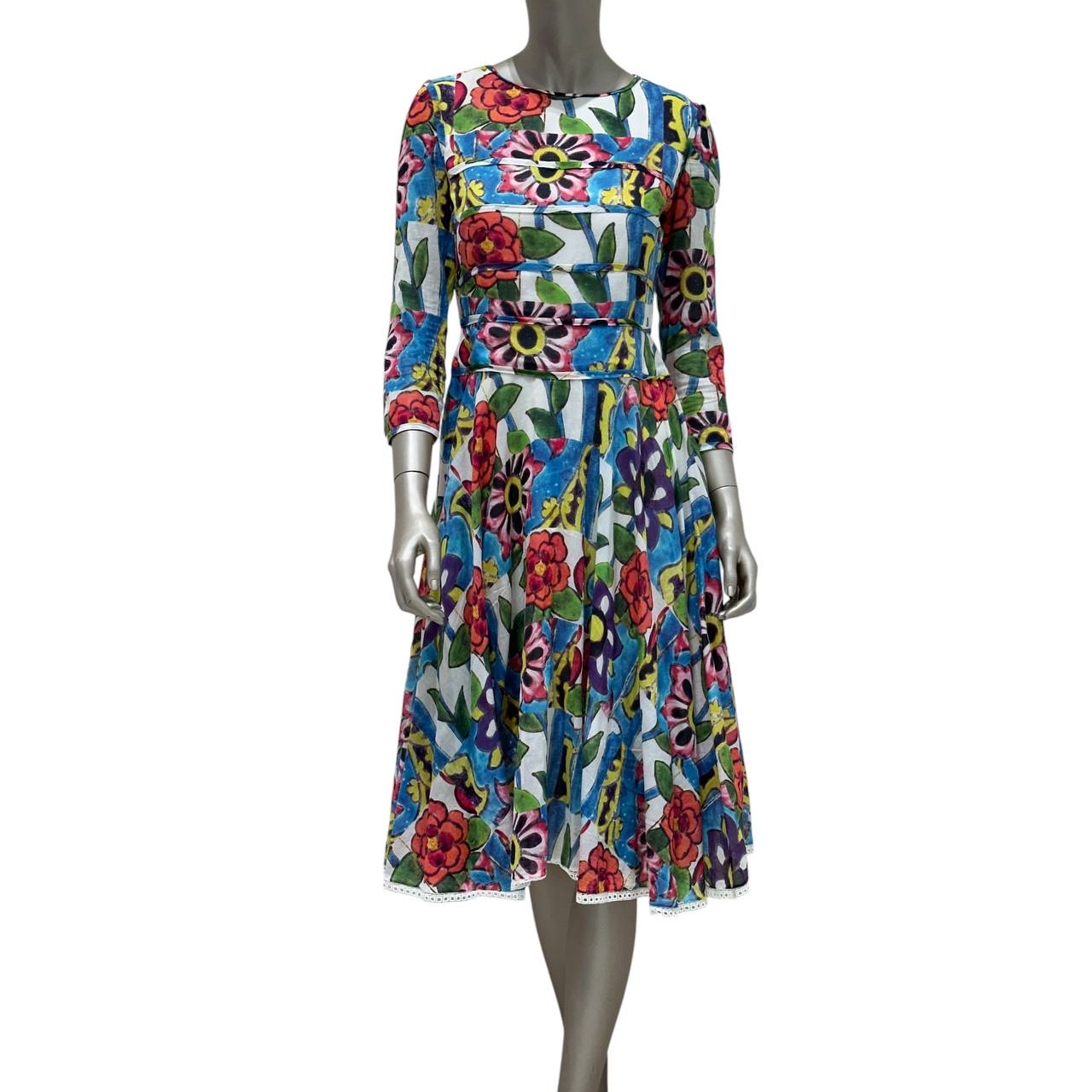 CHANEL 2015 Cruise Paris-Dubai Floral Maxi Dress Sz.38 Pre-owned