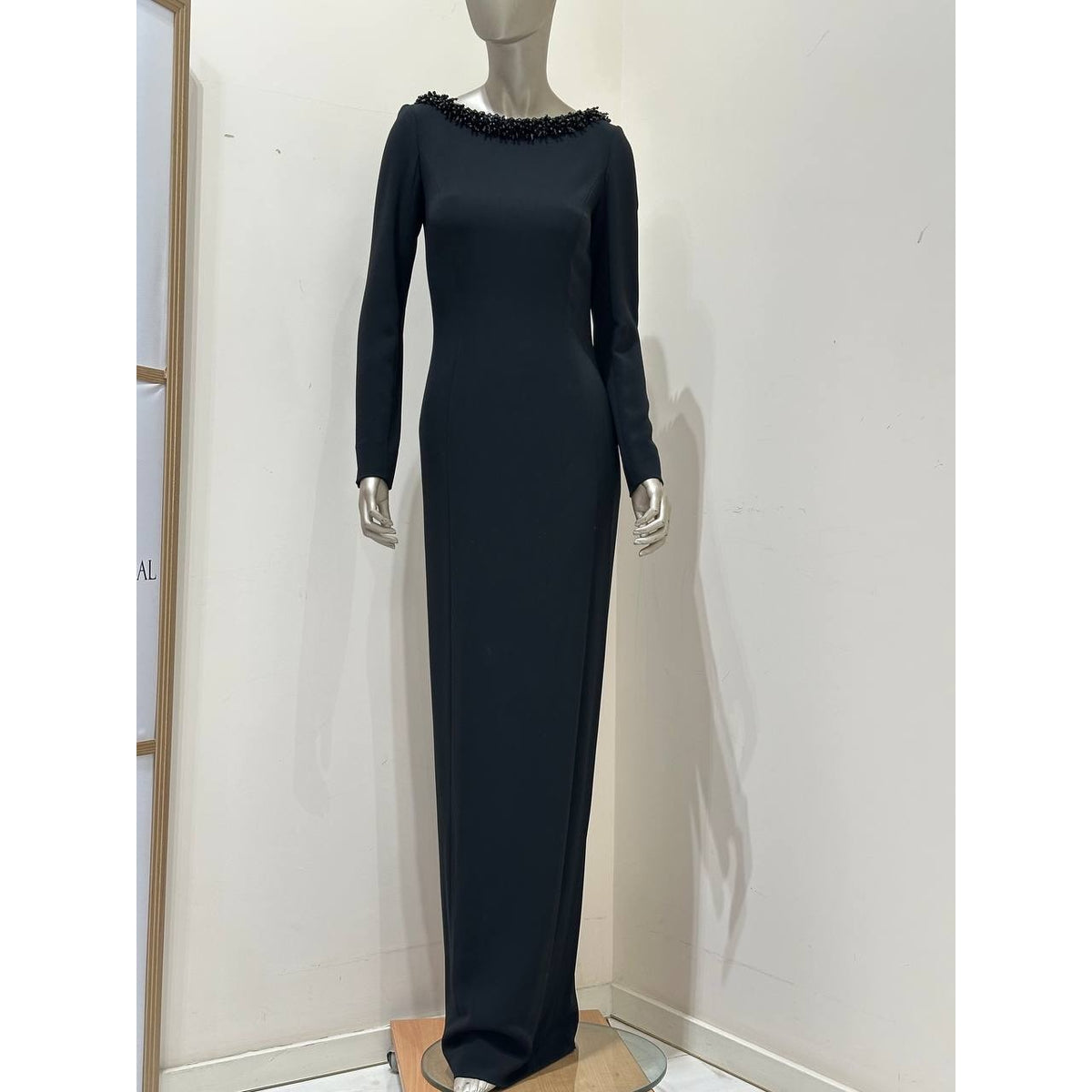 Christian Dior Paris Black Beaded Evening Gown Sz.38 Pre-owned