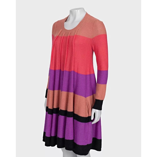 Sonia Rykiel Striped Wool Mohair Dress - Size XL Pre-owned