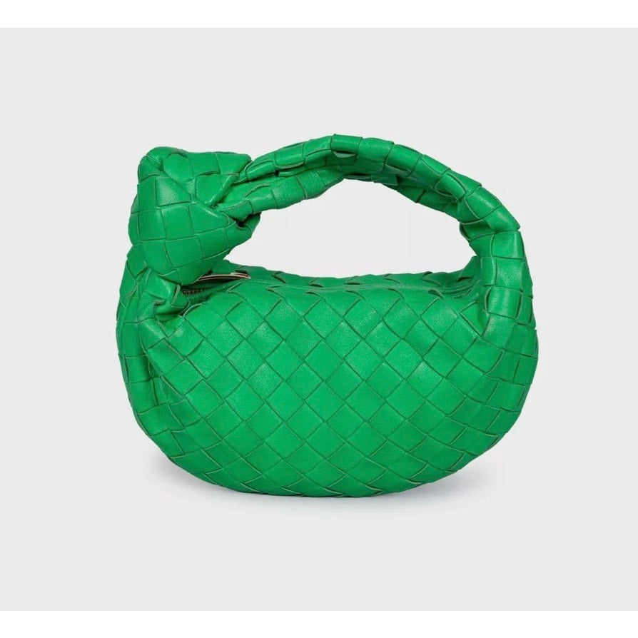 Bottega Veneta Mini Jodie Green Leather Handbag