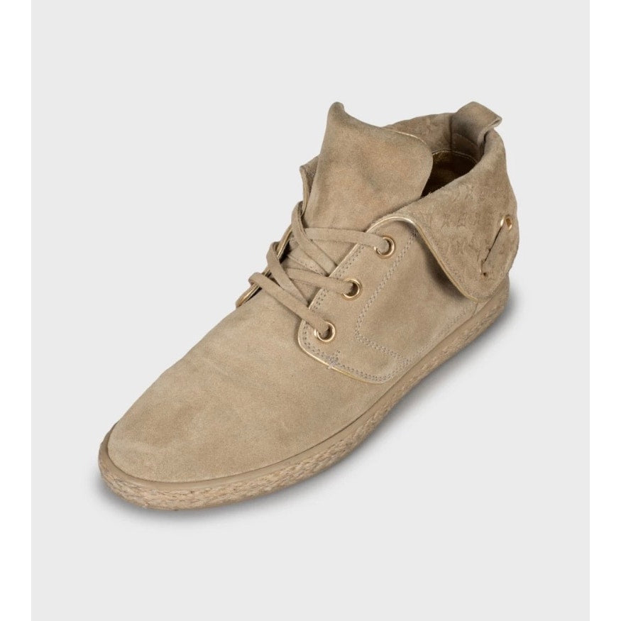 Louis Vuitton Beige Suede Empreinte Lace-Up Booties - 38 pre-owned