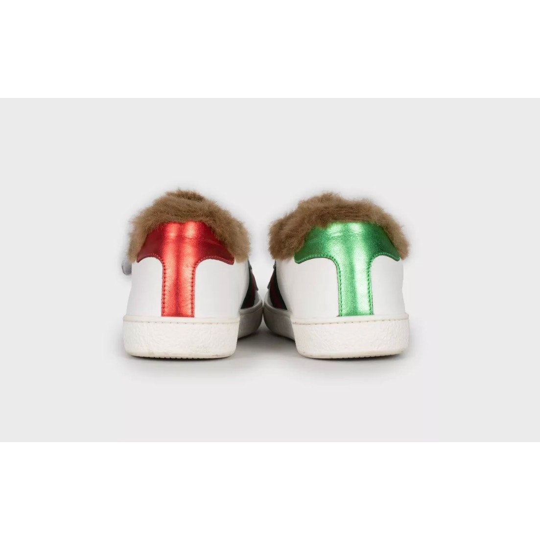 Gucci White Leather Fur Lined Velcro Sneakers - EU 36.5 Pre-owned