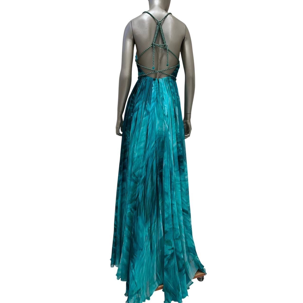 Zuhair Murad Silk Maxi Evening Gown Emerald Green IT 42 Pre-owned