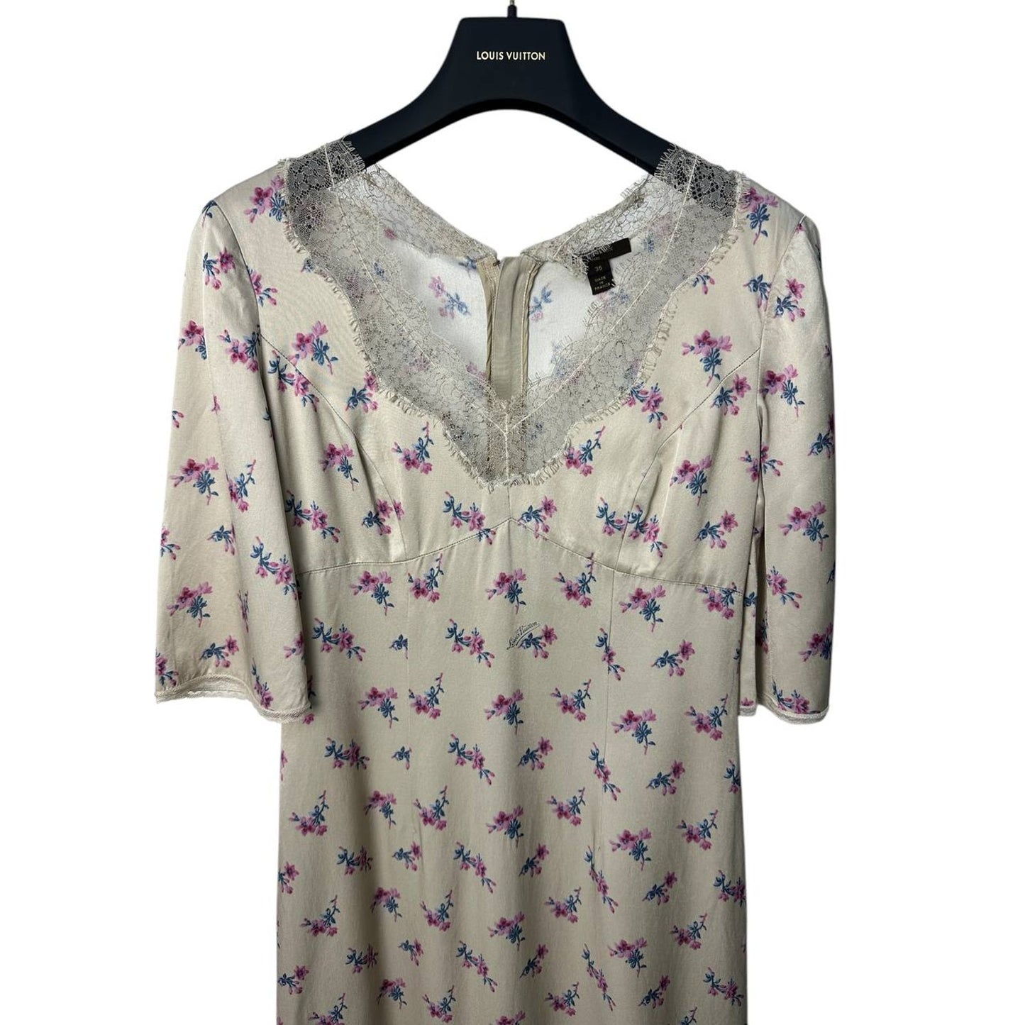 Louis Vuitton Floral Print Lace Dress Sz.36 Pre-owned