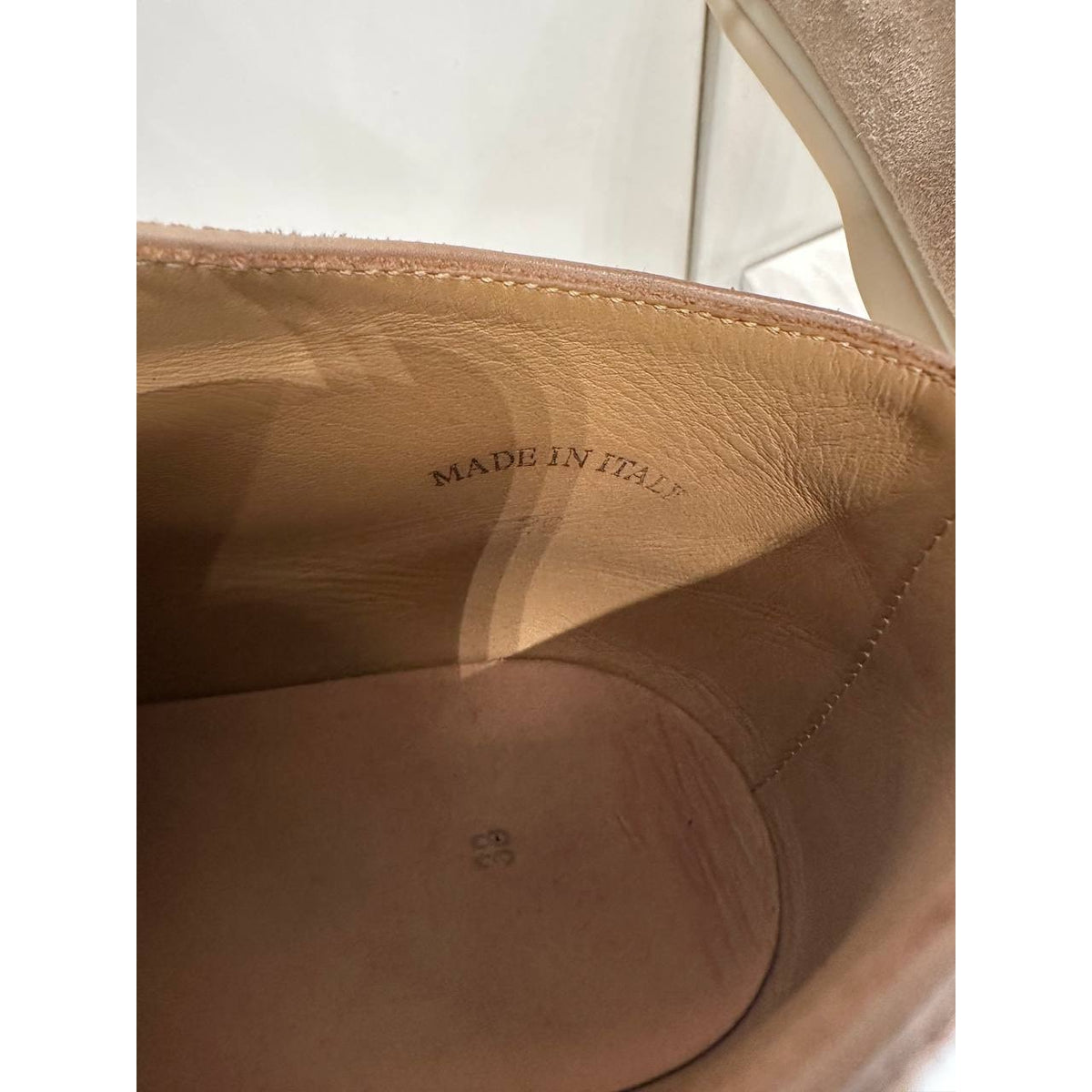 Loro Piana Elegant Beige Suede Ankle Loafers Sz.38 Pre-owned