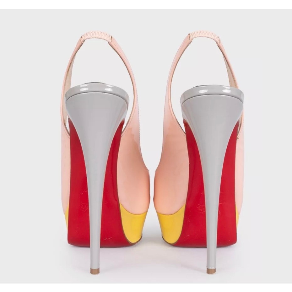 Christian Louboutin Multi-Color Leather Slingbacks Sz.40 pre-owned
