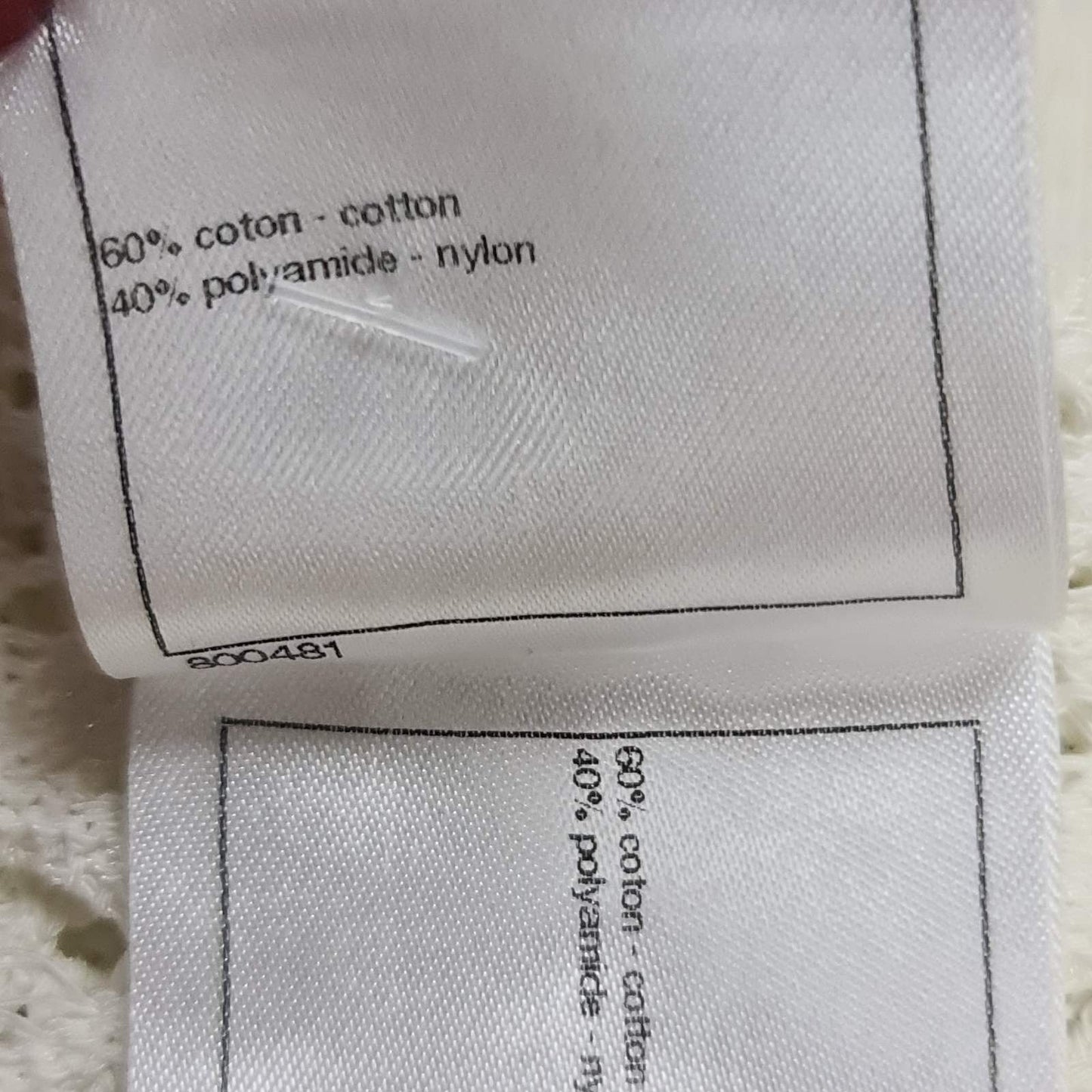 Chanel White Crochet Cotton Cardigan Button-Up Sz. 44 Pre-owned