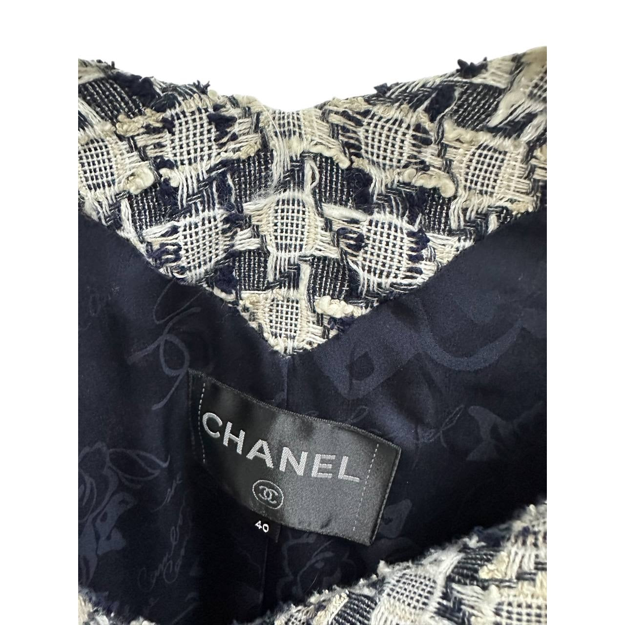 CHANEL 2018 Greece Sequin Tweed Oversized Coat - Size 40 Pre-owned